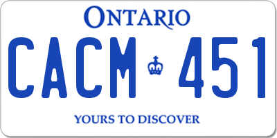 ON license plate CACM451