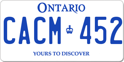 ON license plate CACM452