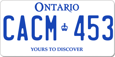 ON license plate CACM453