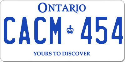 ON license plate CACM454