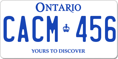 ON license plate CACM456