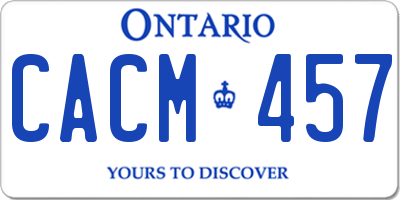 ON license plate CACM457