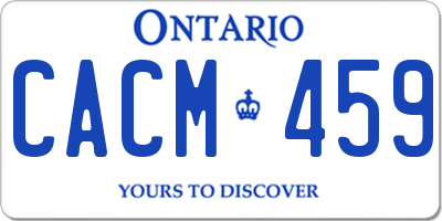 ON license plate CACM459