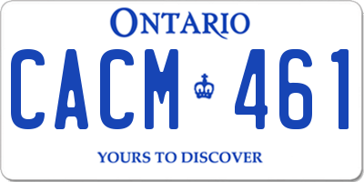 ON license plate CACM461