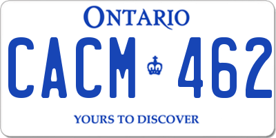 ON license plate CACM462