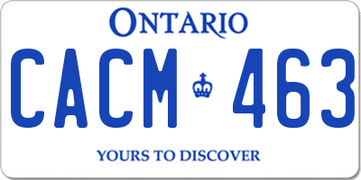 ON license plate CACM463