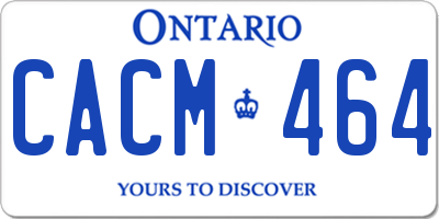 ON license plate CACM464