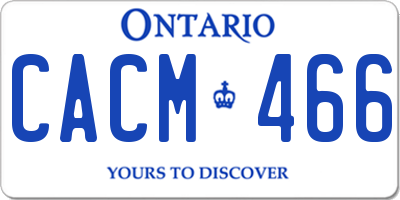 ON license plate CACM466