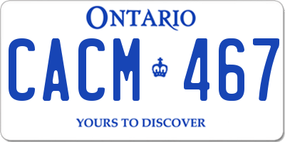 ON license plate CACM467