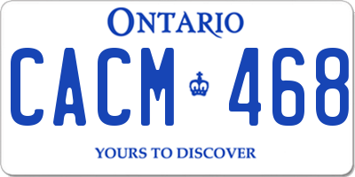 ON license plate CACM468