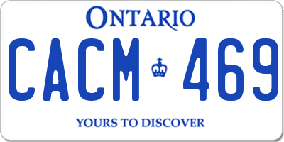 ON license plate CACM469