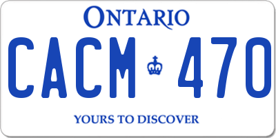 ON license plate CACM470