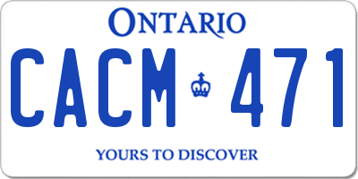 ON license plate CACM471