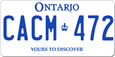 ON license plate CACM472