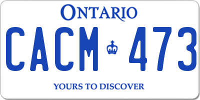 ON license plate CACM473