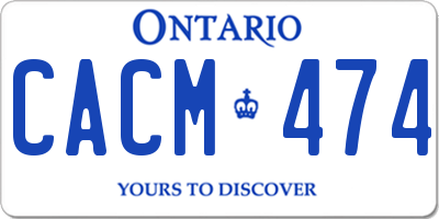 ON license plate CACM474