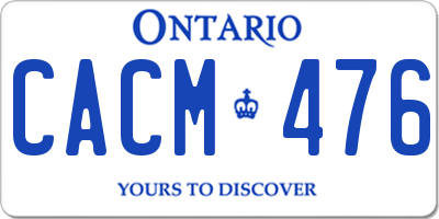 ON license plate CACM476