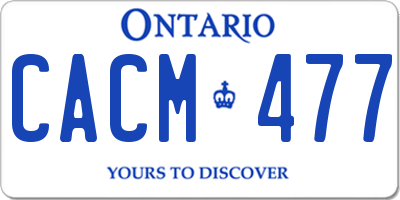 ON license plate CACM477