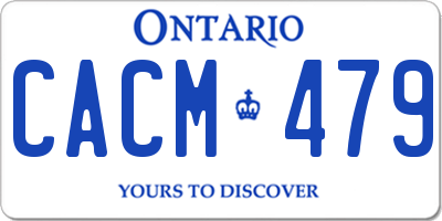 ON license plate CACM479