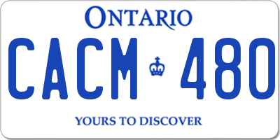 ON license plate CACM480