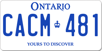 ON license plate CACM481