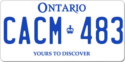 ON license plate CACM483