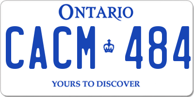 ON license plate CACM484