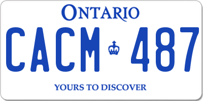 ON license plate CACM487