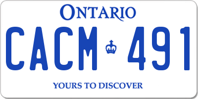 ON license plate CACM491