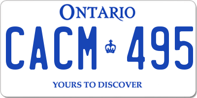 ON license plate CACM495