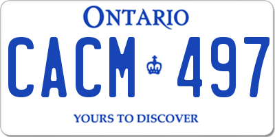 ON license plate CACM497