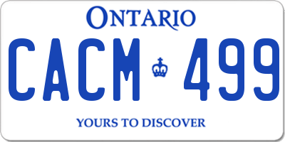 ON license plate CACM499