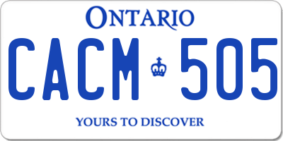 ON license plate CACM505