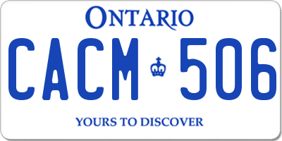 ON license plate CACM506