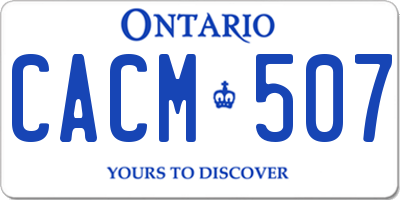 ON license plate CACM507