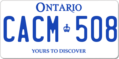 ON license plate CACM508