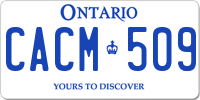 ON license plate CACM509