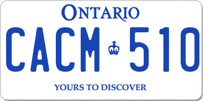 ON license plate CACM510