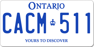 ON license plate CACM511