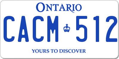 ON license plate CACM512