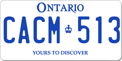 ON license plate CACM513