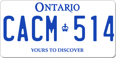 ON license plate CACM514