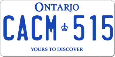 ON license plate CACM515