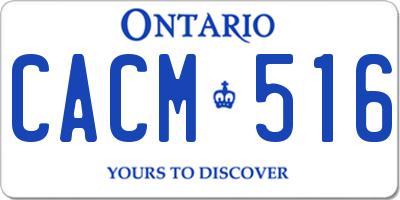 ON license plate CACM516