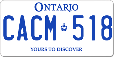 ON license plate CACM518