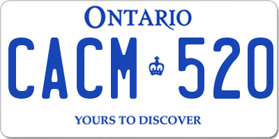 ON license plate CACM520