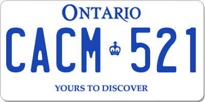 ON license plate CACM521