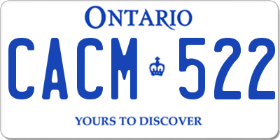 ON license plate CACM522