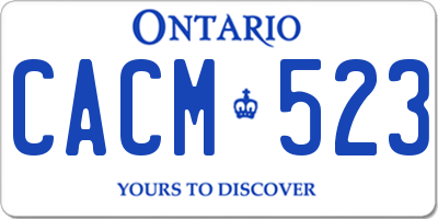 ON license plate CACM523