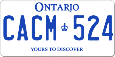 ON license plate CACM524